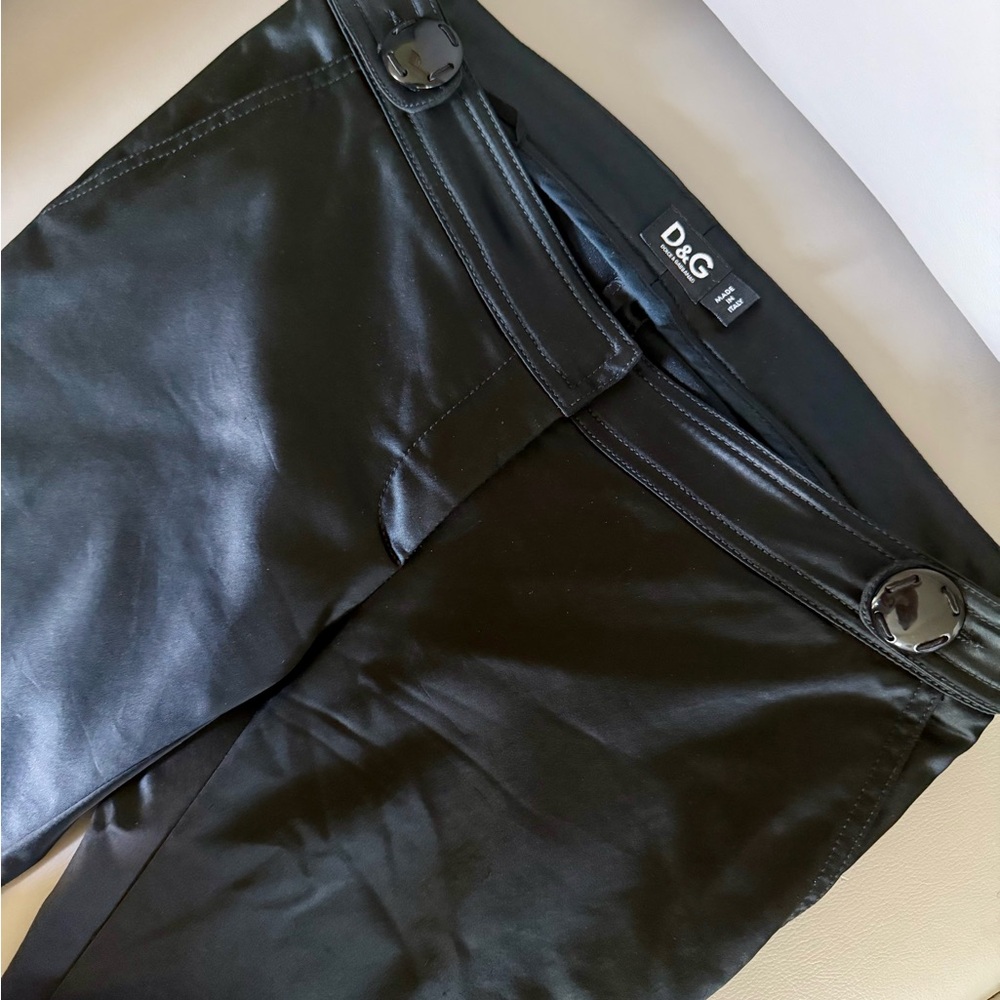 D&G Shiny Black Leather Trousers